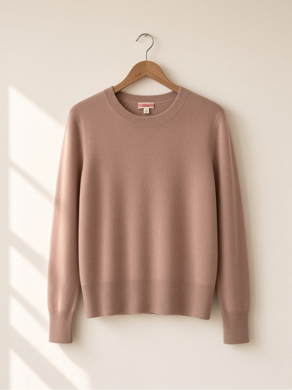 Women’s J.Crew 100% Cashmere Crewneck Sweater Dusty Rose M